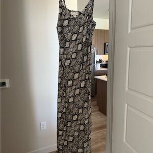 Vici Black and Silver Sheath Maxi Dress